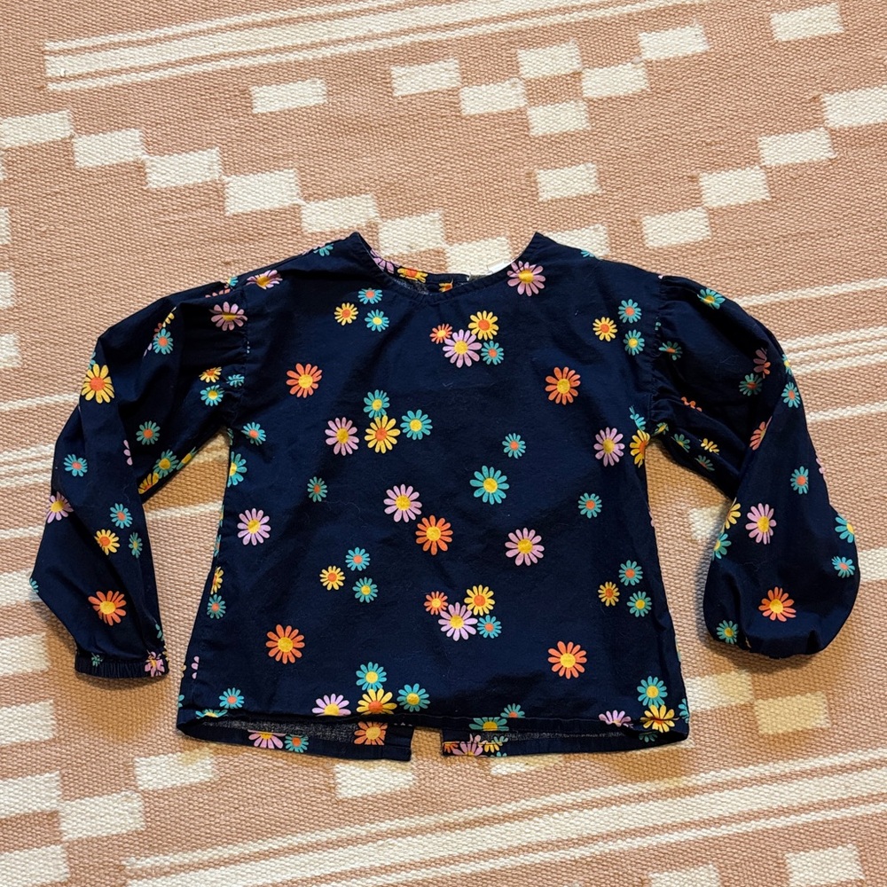 Tucker & Tate Floral Kids Top - Navy with Multicolor Flowers